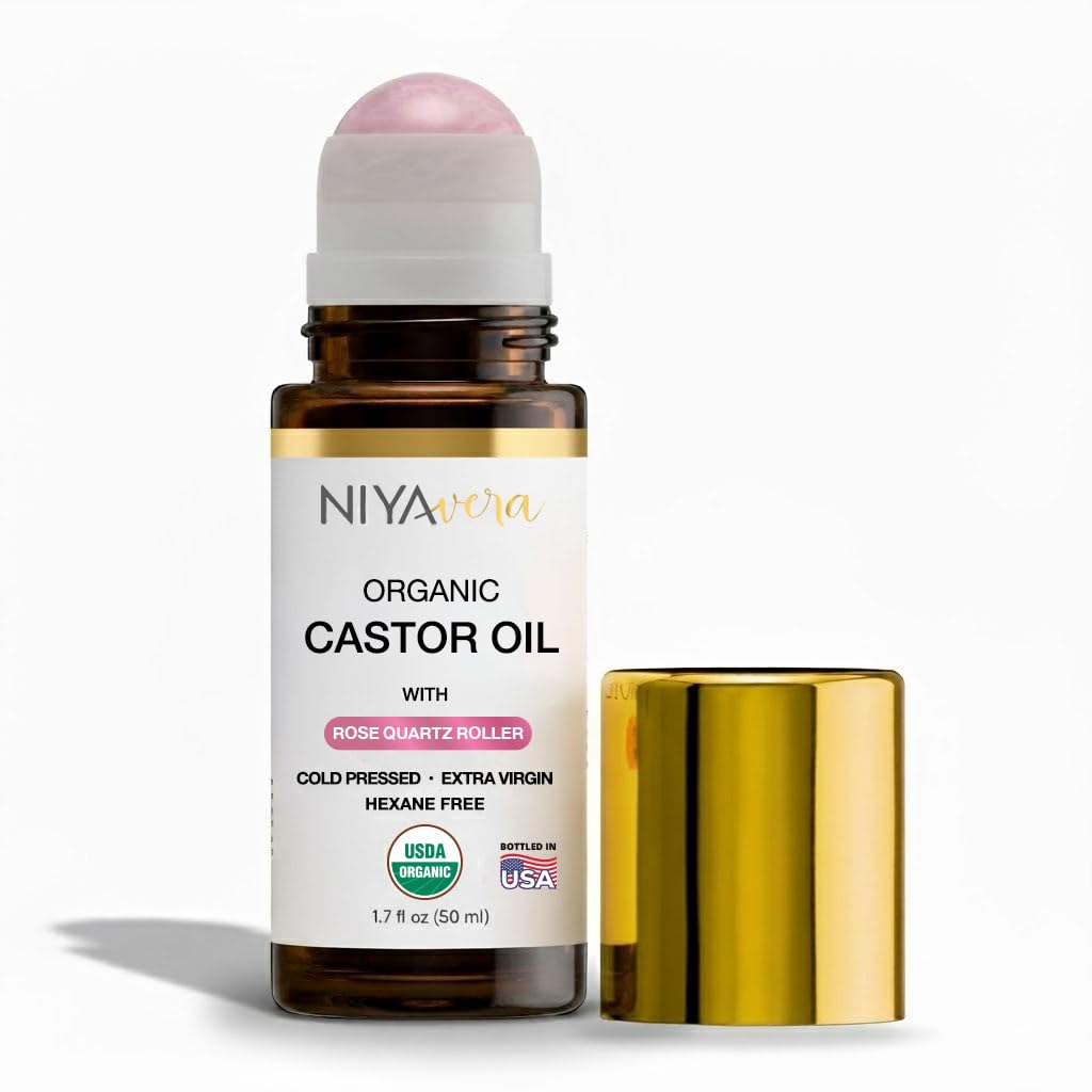 NIYAVERA aceite de ricino orgánico en aplicador rodillo para rostro suave