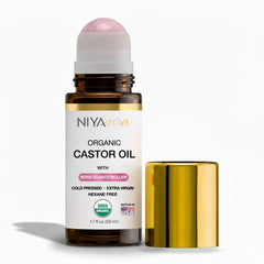 NIYAVERA aceite de ricino orgánico en aplicador rodillo para rostro suave