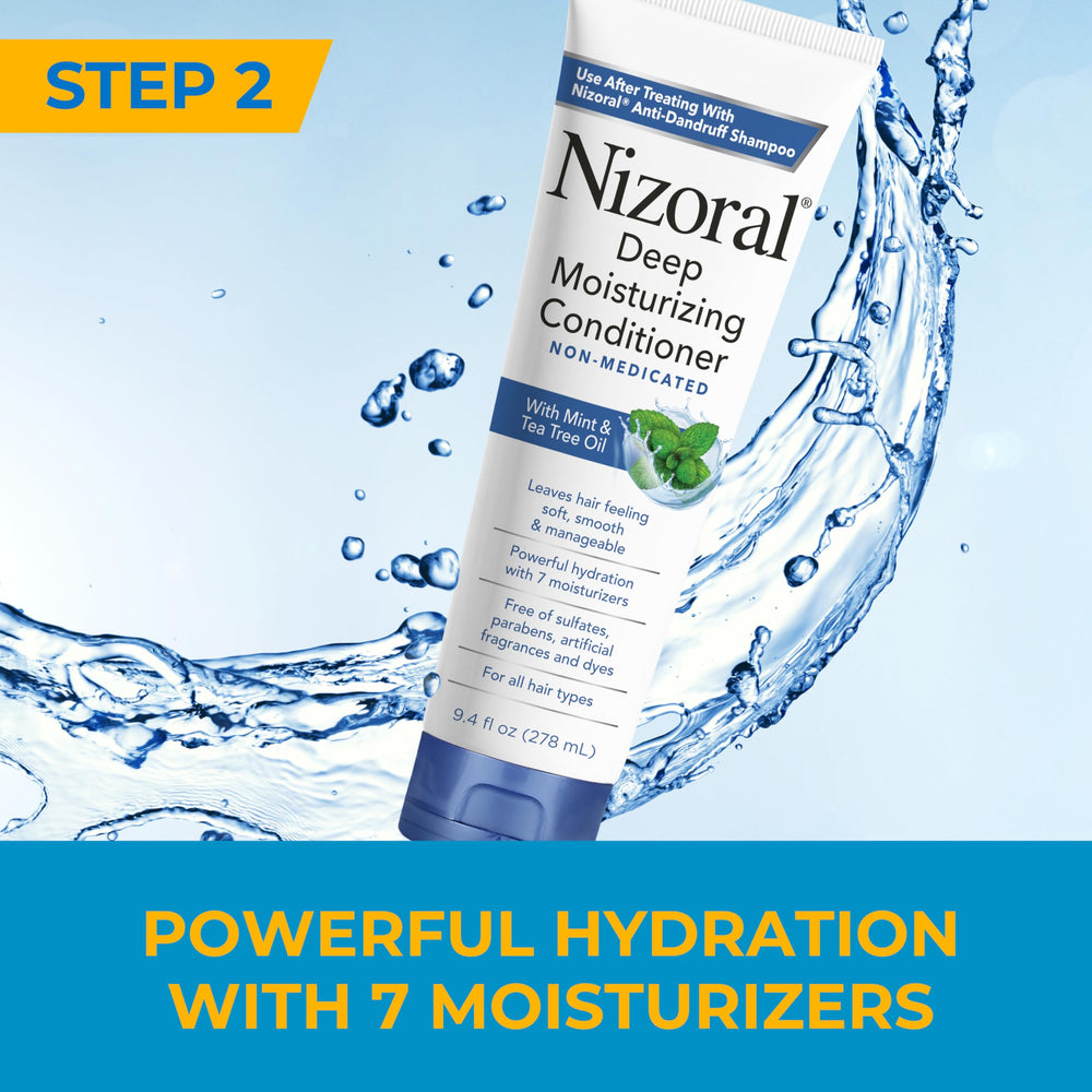 Acondicionador de Nizoral aporta hidratación profunda para cabello suave.