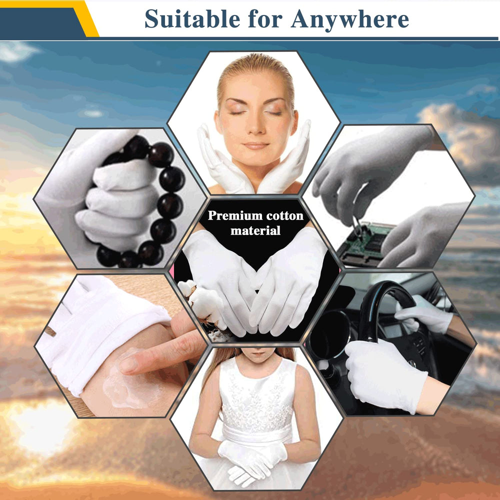 NJDGF guantes de algodón blancos duraderos para uso nocturno.