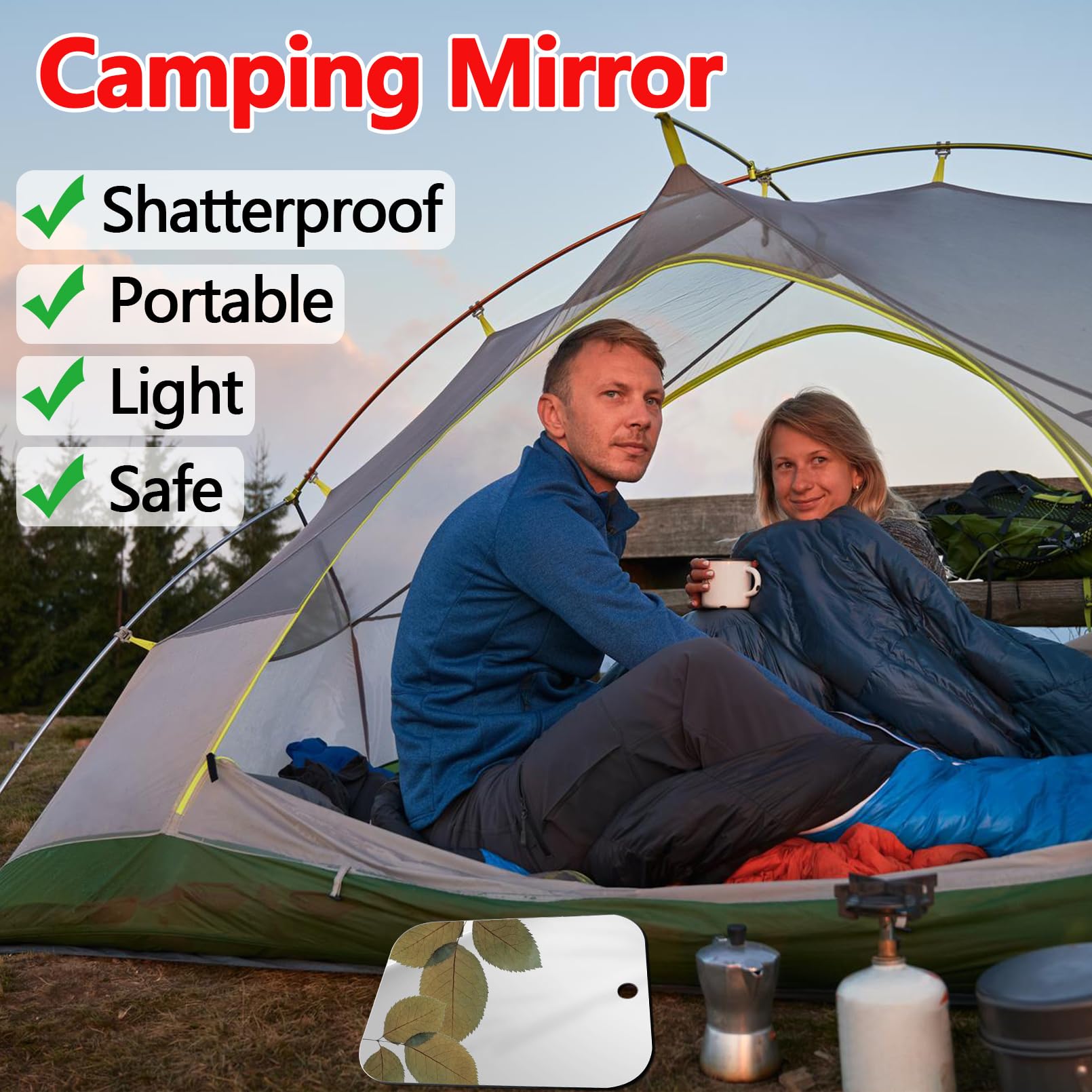 NKJVE espejo ligero para viajes y camping