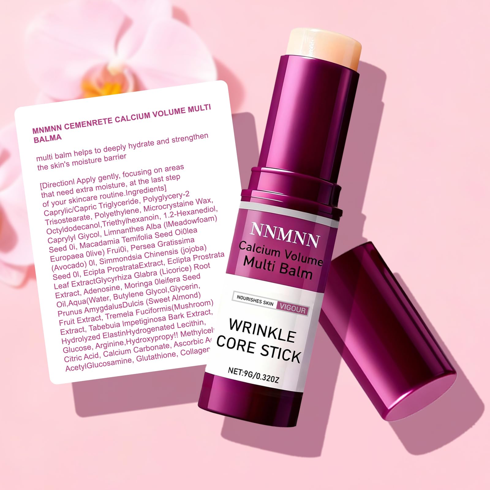 nnmnn Calcium Volume Multi Balm Stick mantiene hidratación prolongada