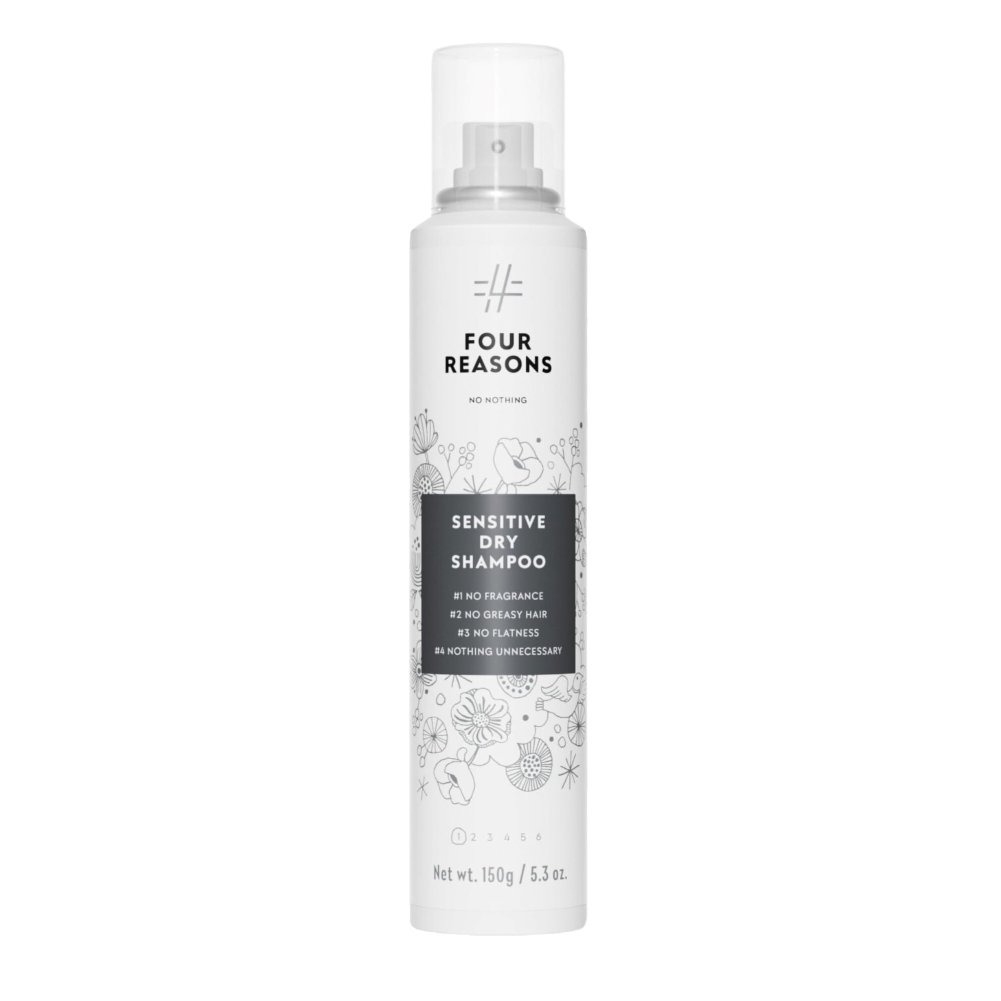 No Nothing Shampoo Seco Muy Sensible, acabado claro y sin fragancia.