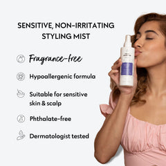 No nothing Very Sensitive Styling Mist control del frizz y brillo en peinado.
