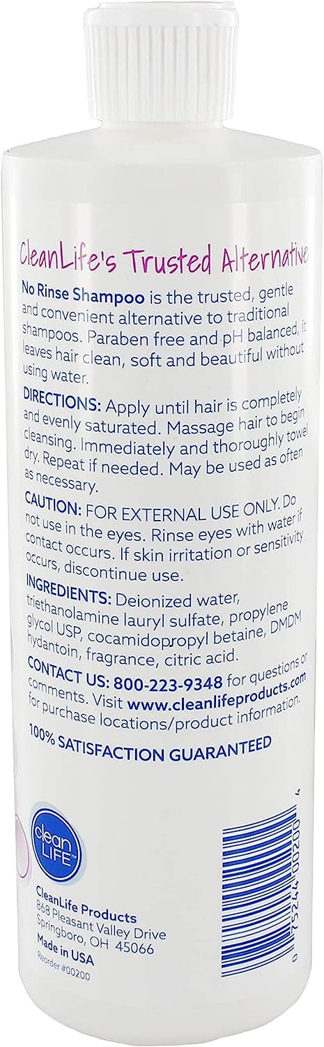 No-Rinse Shampoo empaque práctico para uso sin enjuague