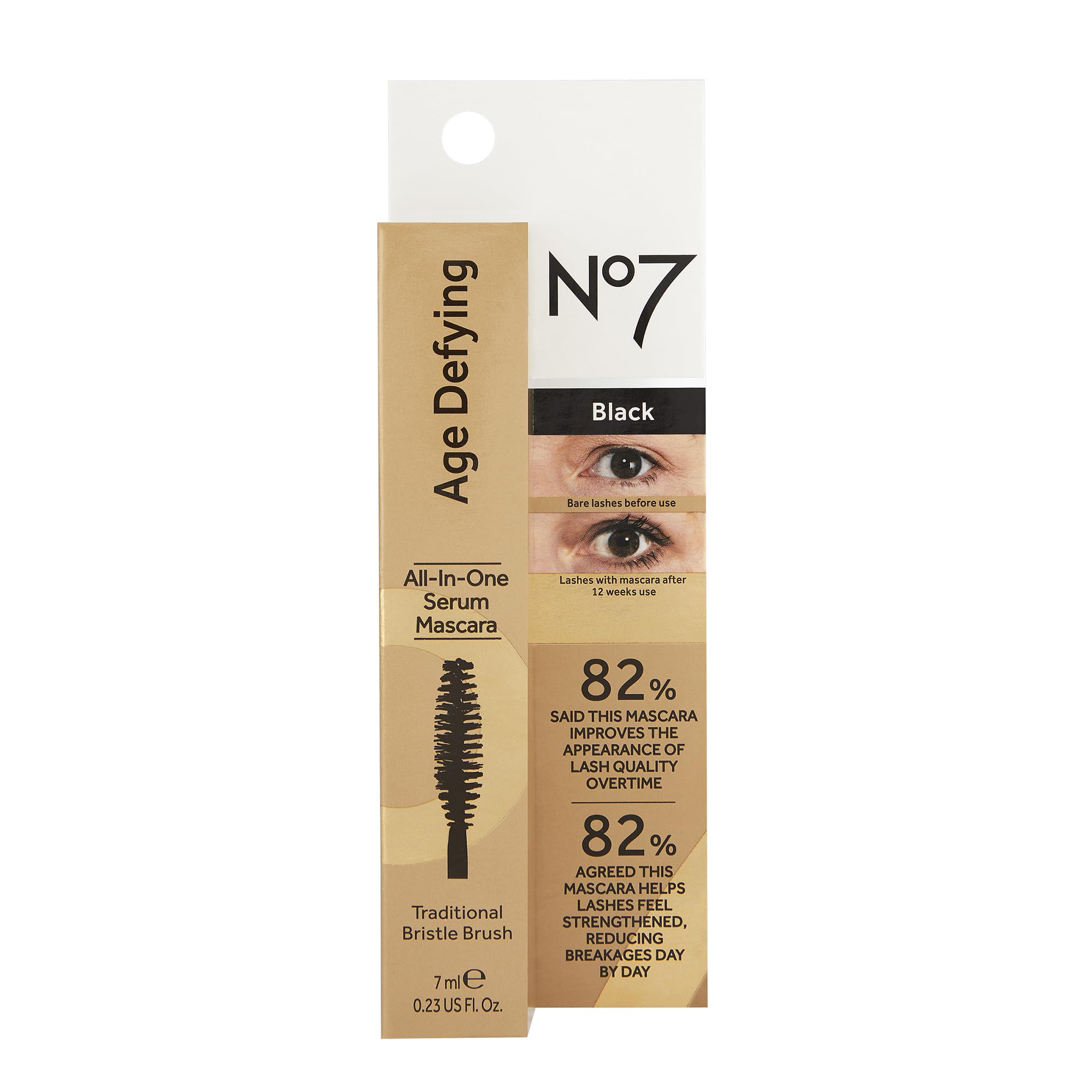 No7 Age Defying Eye Mascara all-day wear improves lash definition
