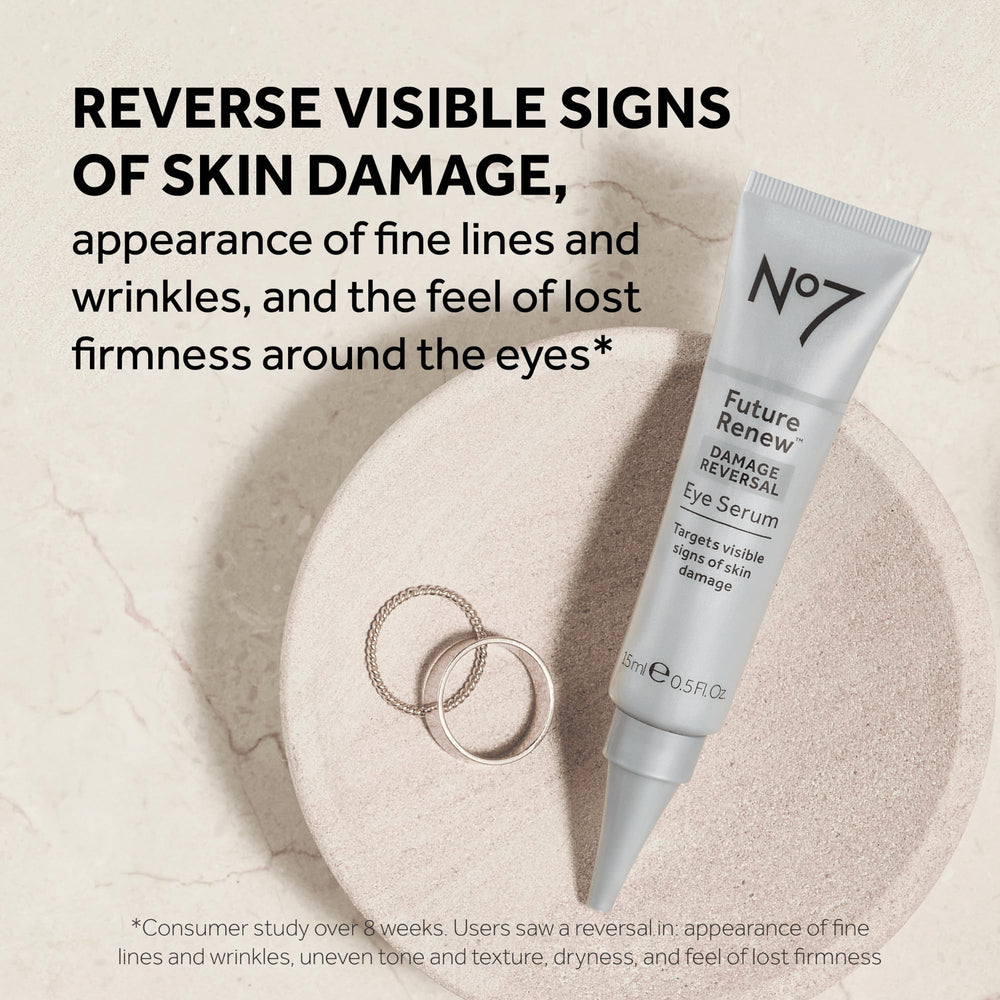 Aplicación alrededor del contorno de ojos para revitalizar la mirada con No7.