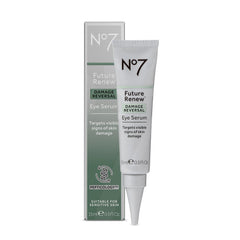 No7 Future Renew Serum Ojos: botella para cuidado ocular suave y eficaz.