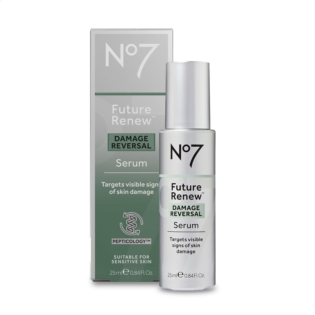 No7 Future Renew, textura ligera del sérum, hidrata sin grasa para uso diario.