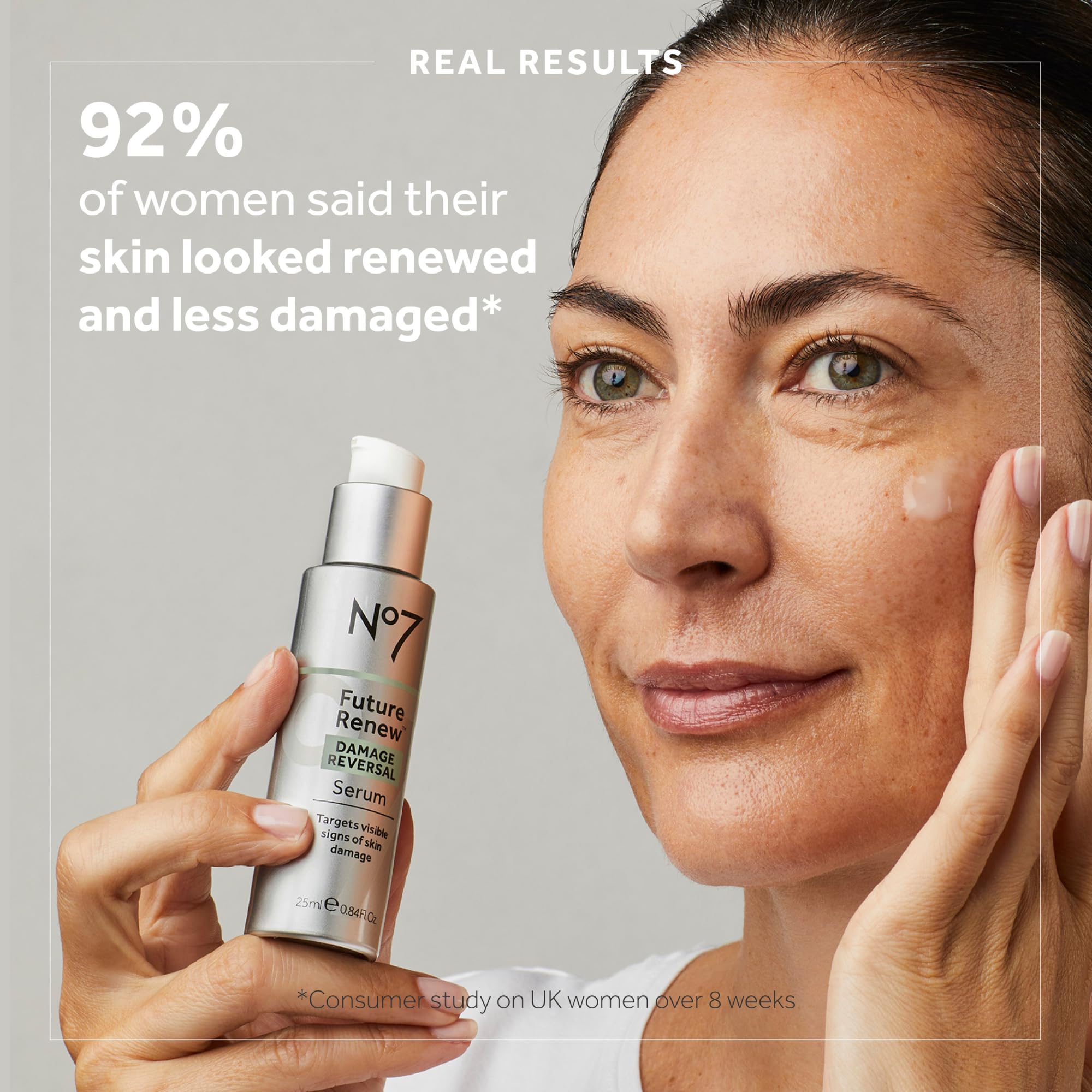 No7 Future Renew serum texture swirl demonstrating lightweight hydration