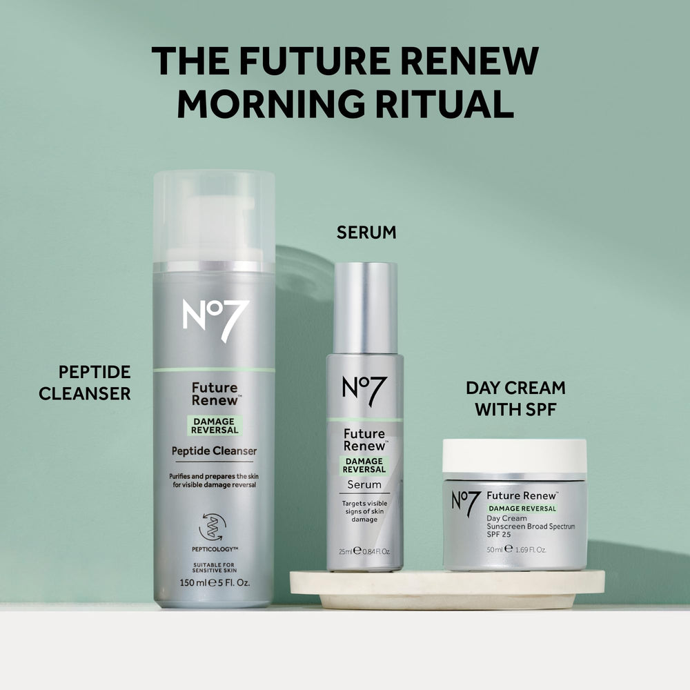 Rutina No7 Future Renew primer paso suave para renovar la piel con confianza