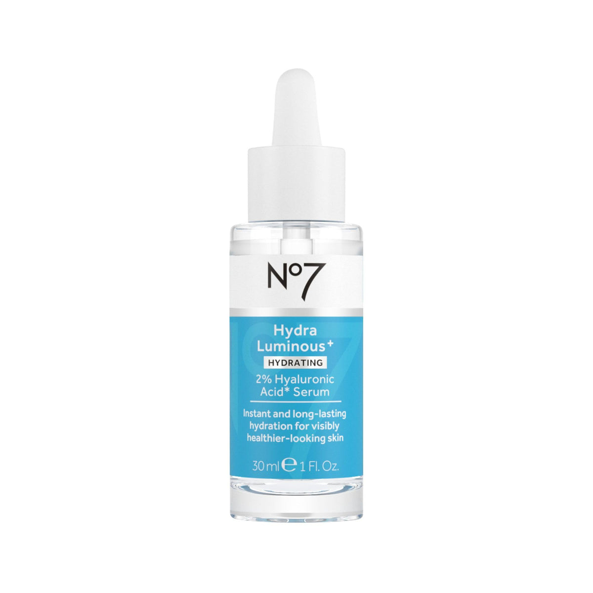 Serum No7 Hydraluminous en botella para hidratación profunda y duradera.