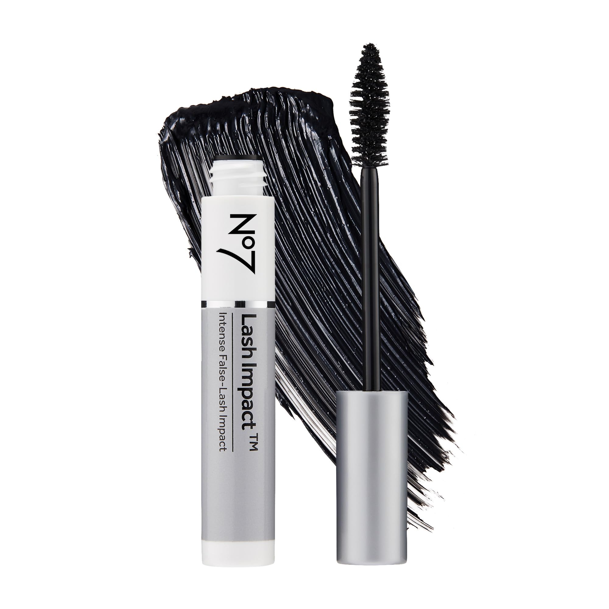 No7 Lash Impact Máscara con aplicador cono grande facilita aplicación suave y definida.