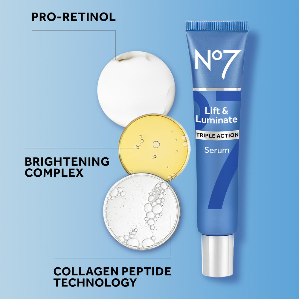 No7 Lift & Luminate se absorbe rápidamente para una rápida preparación de maquillaje.