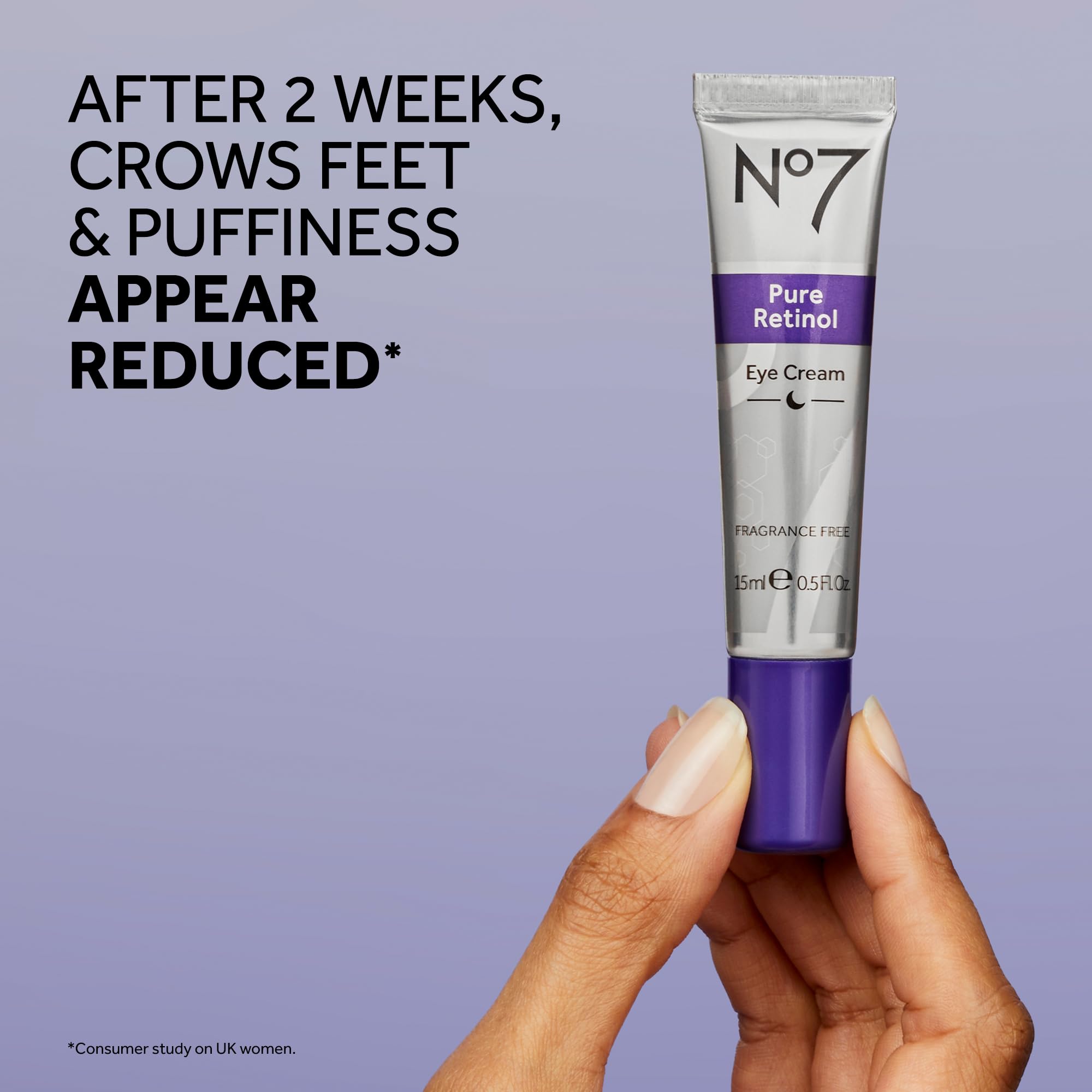 No7 Pure Retinol para ojos: ingredientes hidratantes que nutren la piel circundante.