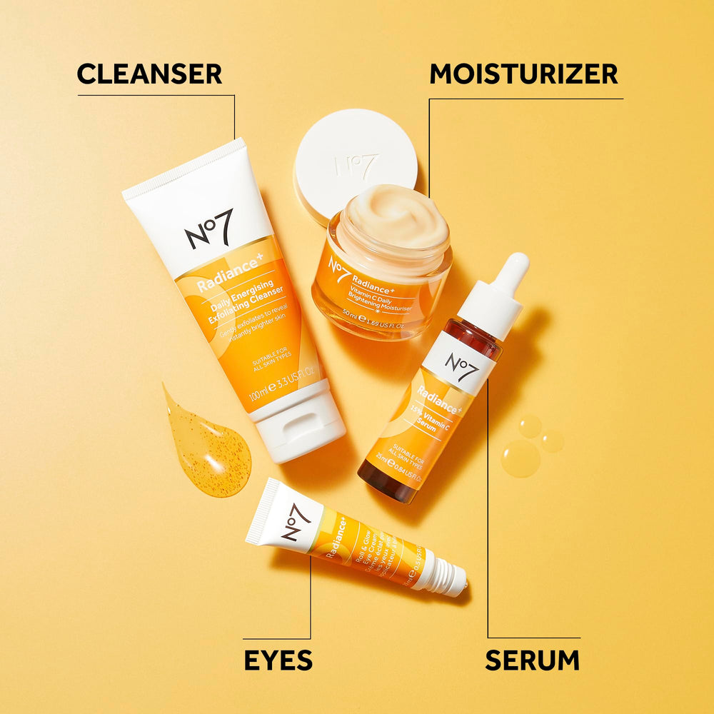 Aplicación de No7 Radiance+ bajo maquillaje para acabado luminoso