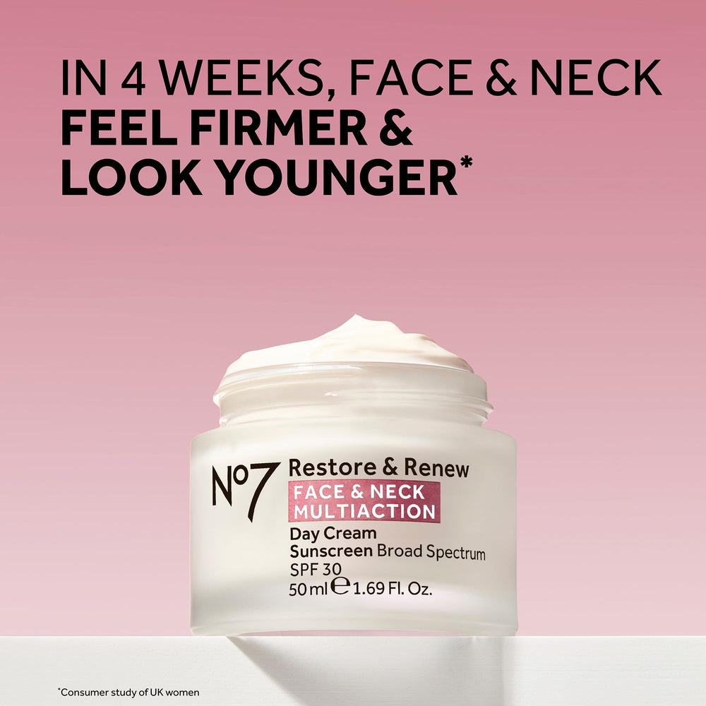 No7 Restore & Renew serum reafirmante cuello para cuidado específico.