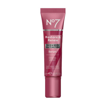 No7 Restore Renew en frasco, hidratación profunda para piel madura.