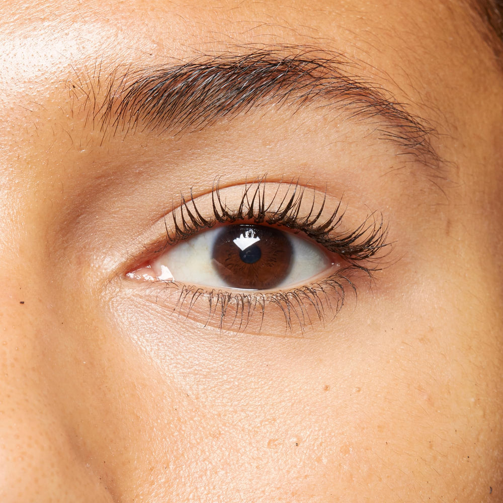 Lashes display full volume after applying No7 Stay Perfect Mascara.