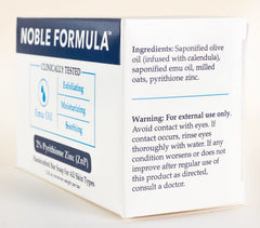 Noble Formula: ingredientes clave con aceite de oliva y emú para cuidado de la piel