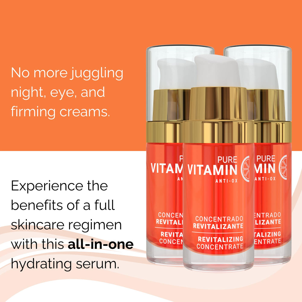 Noche Y Dia Serum Vitamina C, aplicación suave en la piel para una textura más uniforme.