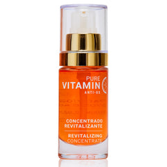Noche Y Dia Serum Vitamina C, botella de vidrio sin agua, mantiene la potencia de los ingredientes.