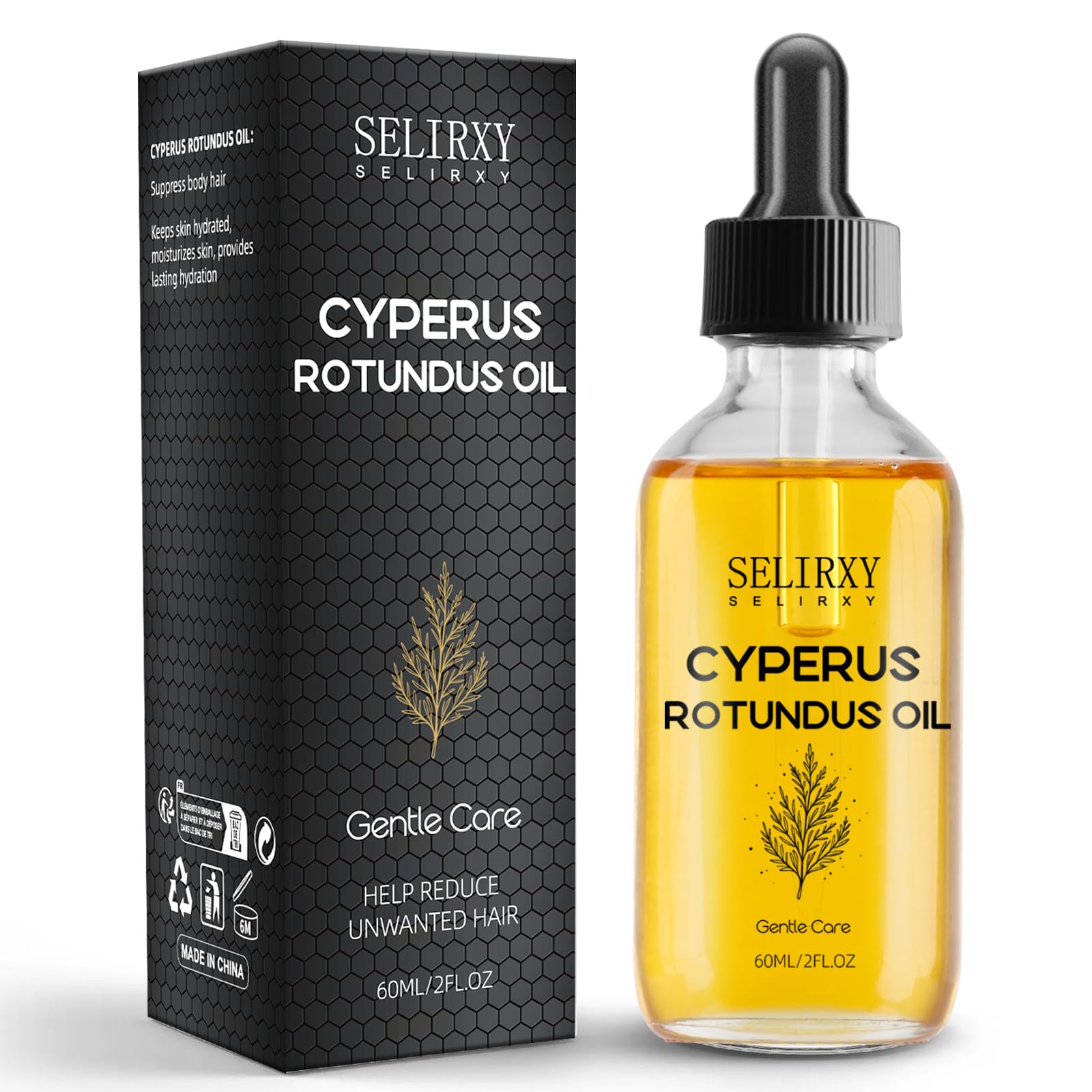 Nodfens Aceite Cyperus Rotundus, botella de 60 ml para depilación suave.