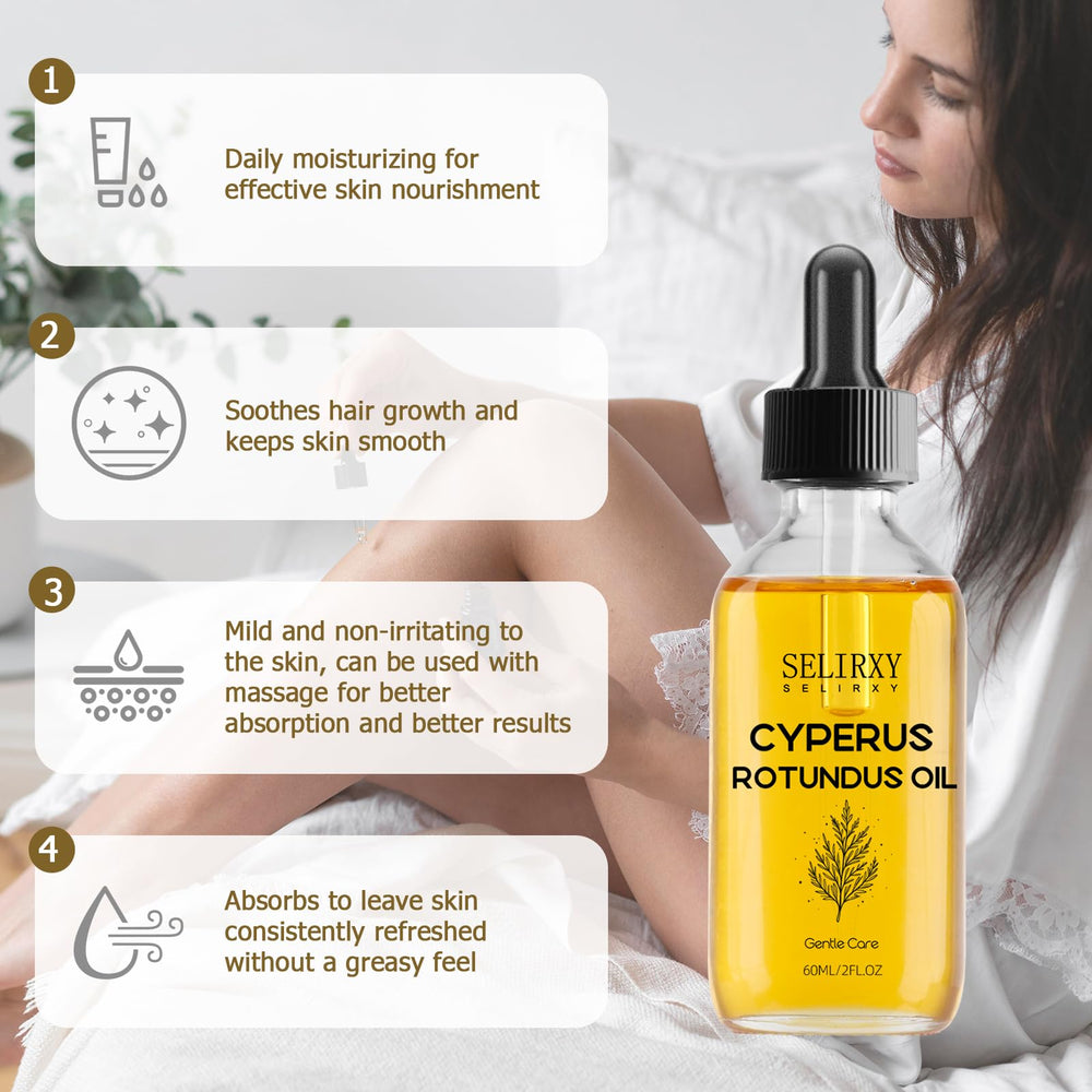 Nodfens Aceite Cyperus Rotundus, aplicación para depilación post uso.