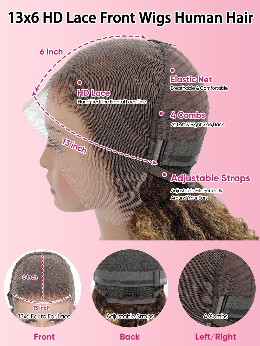 NOELLA gorra con 4 peines y ajuste cómodo