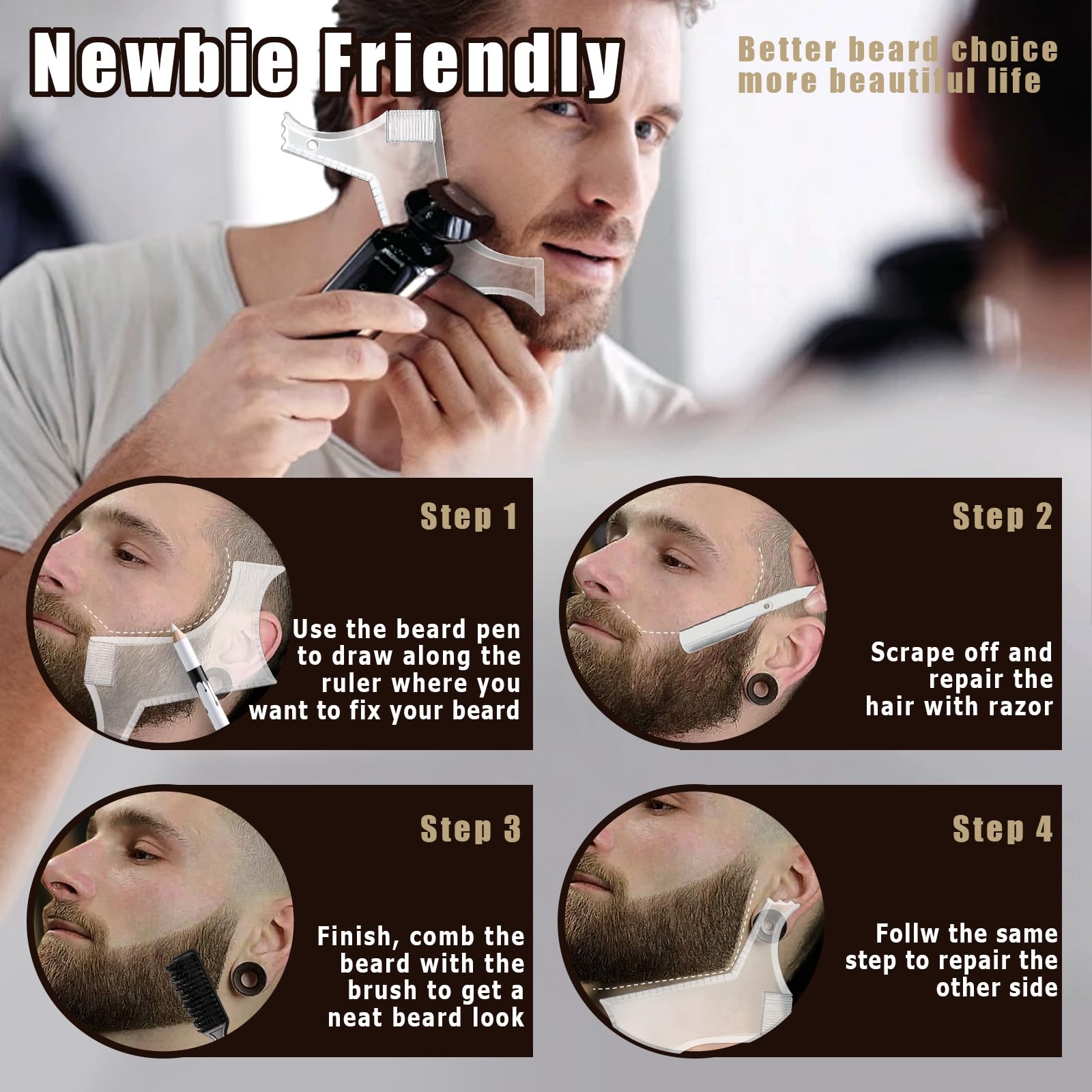 Noerrors lapiz barbero blanco kit incluye afilador para puntas afiladas.