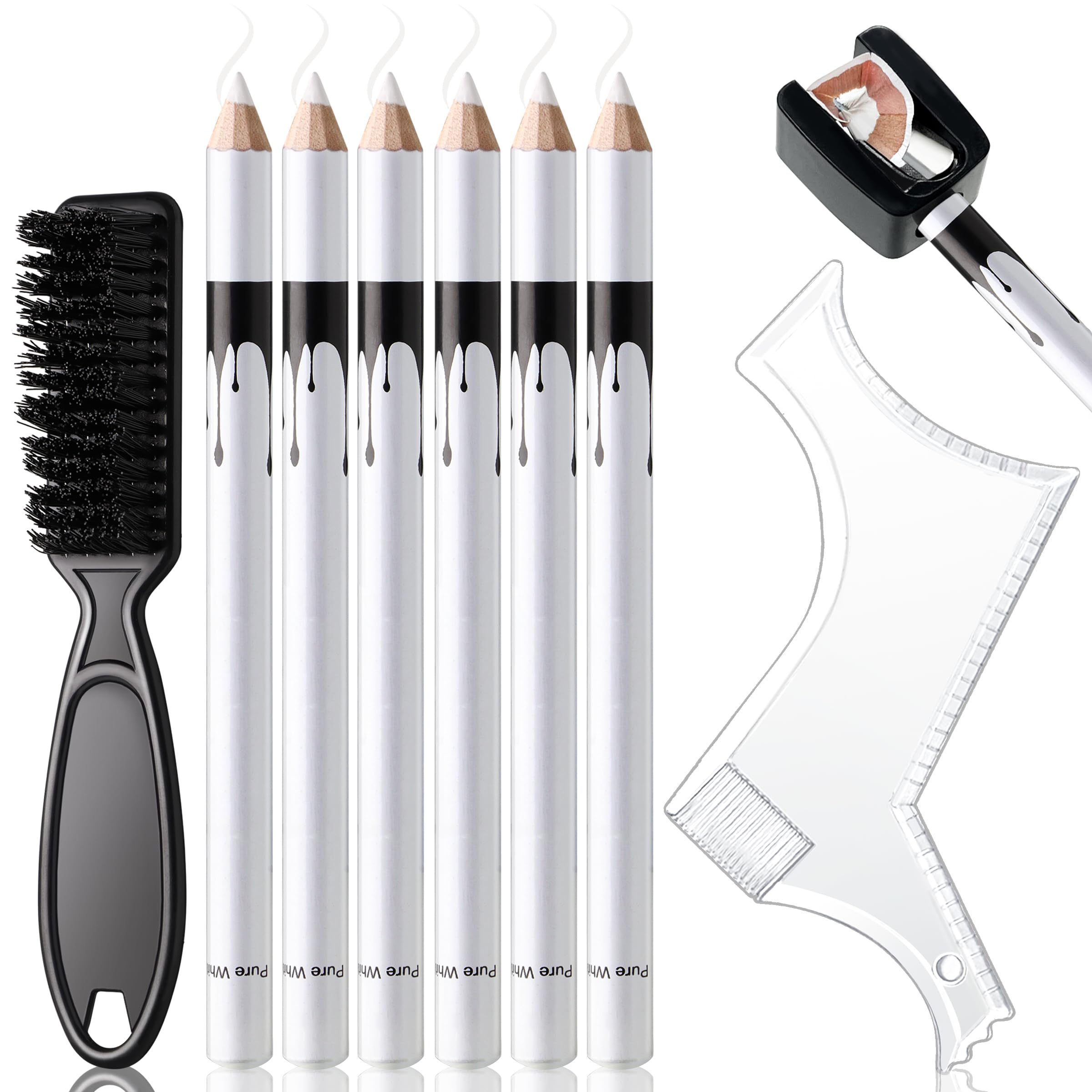 Noerrors lapiz barbero blanco para linea de cabello con delineado preciso.
