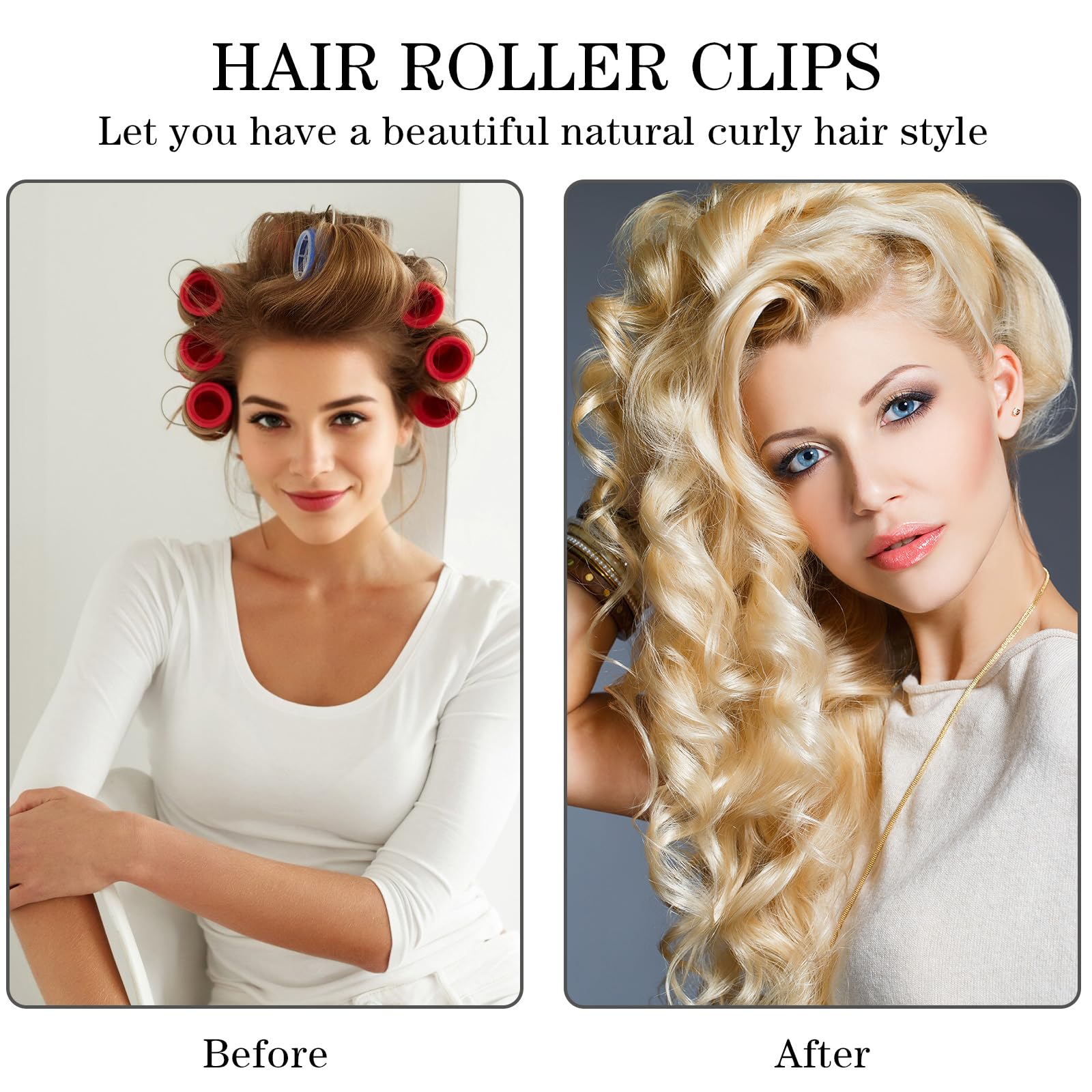 Nogeqi paquete 24 clips, ideal para distintos tamaños de rulos