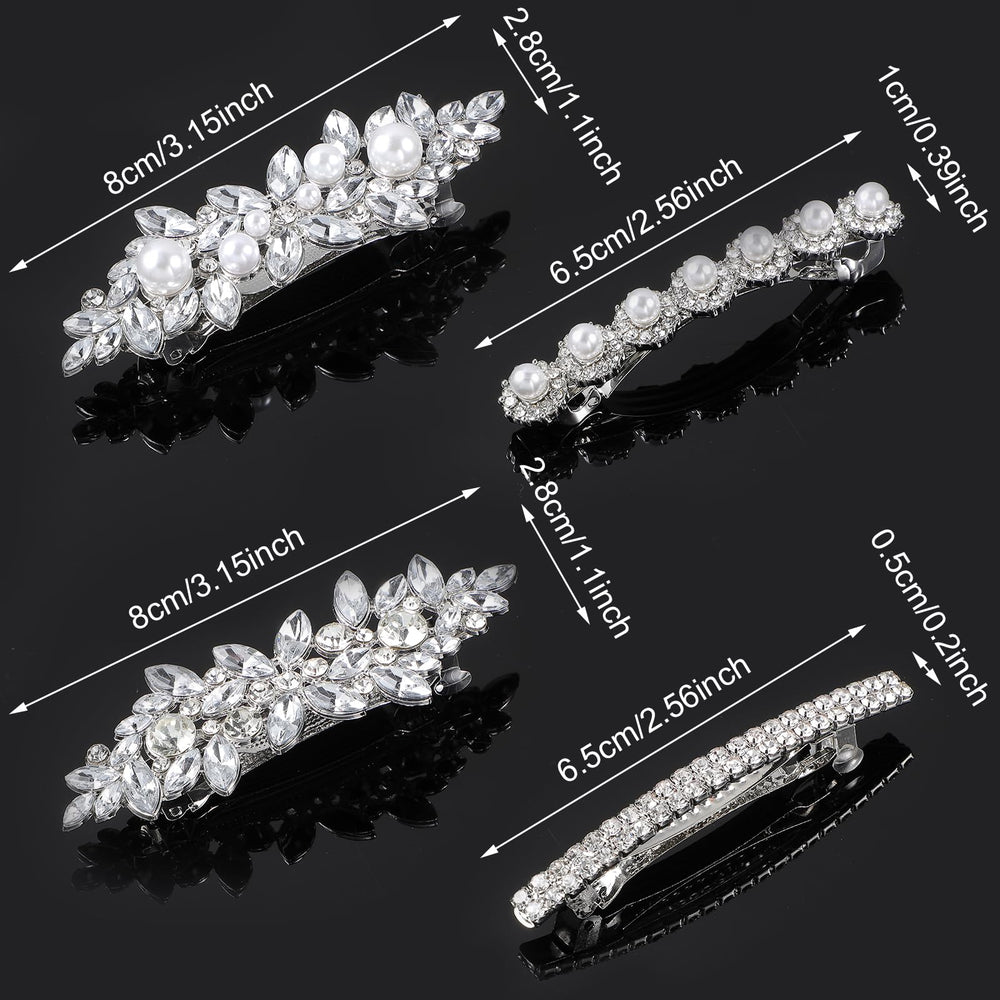 Nogeqi pinza detalle cristal, agarre seguro para todo tipo de cabello.