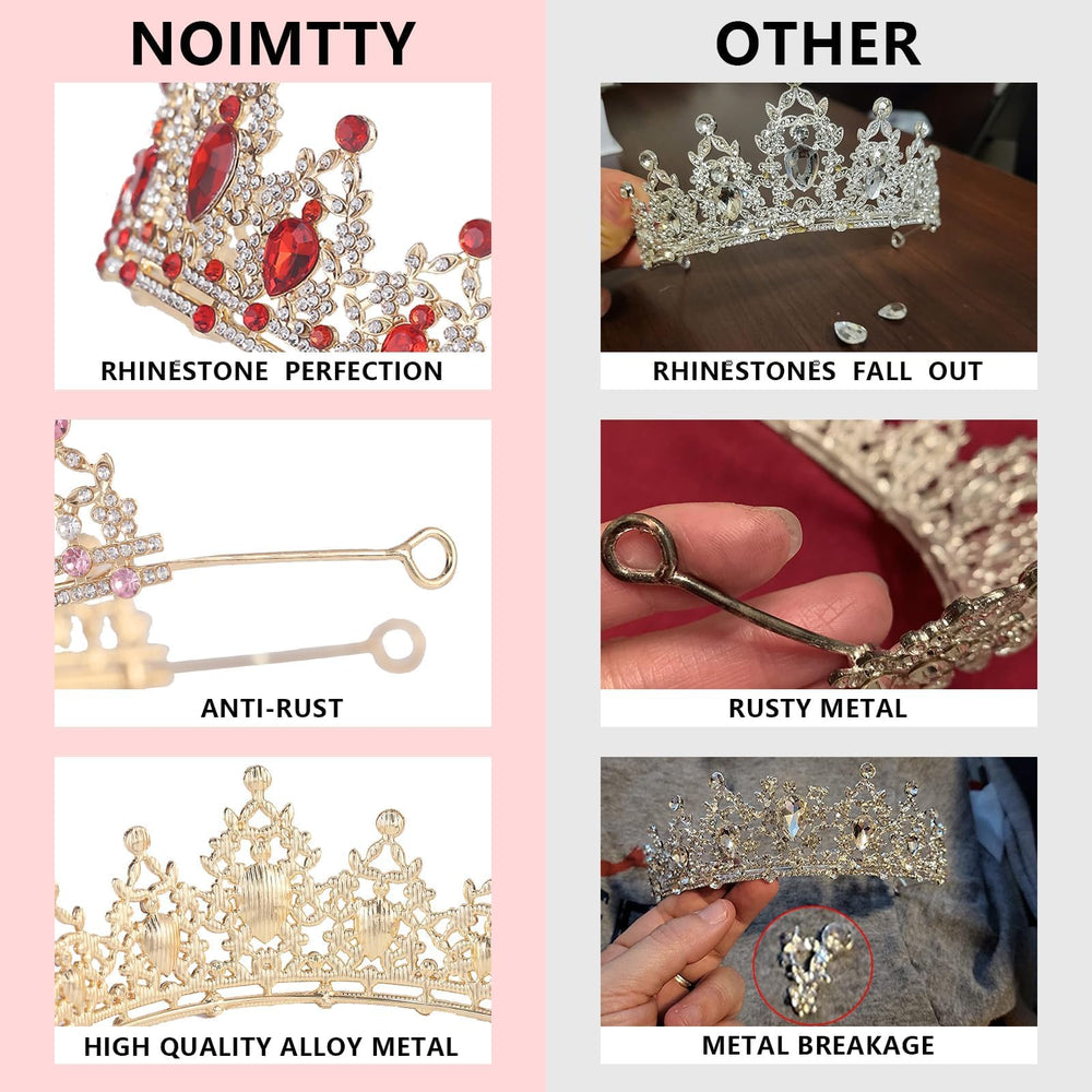 NOIMTTY tiara-bodas-cristales-brillantes: toque elegante para novias y celebraciones