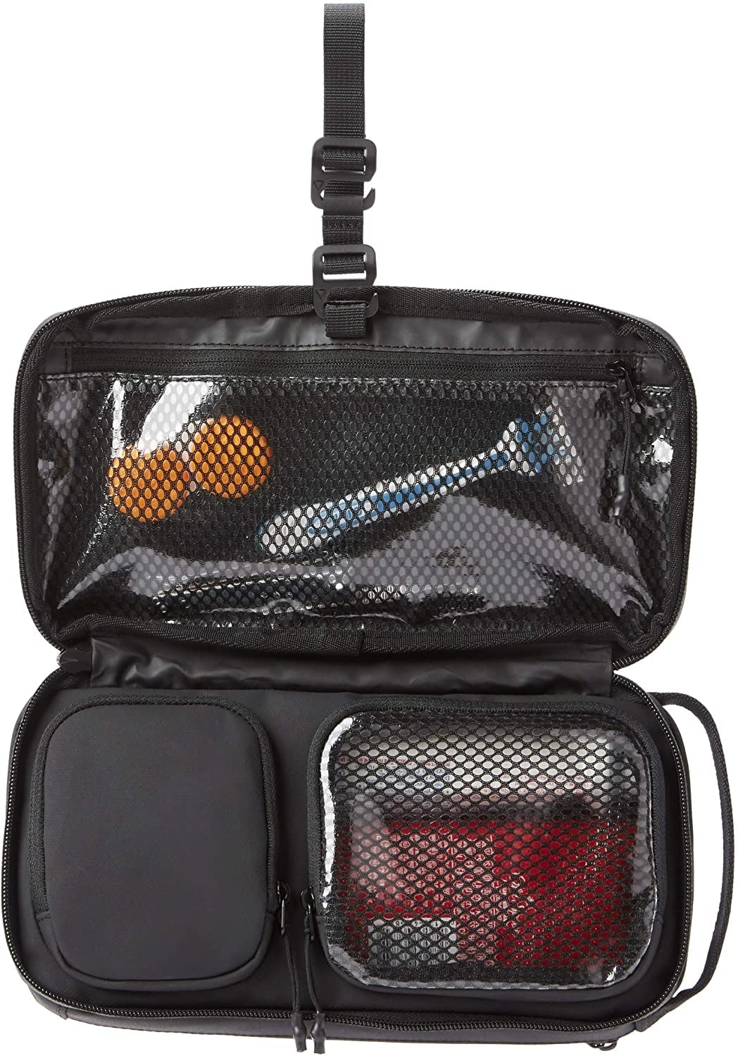 NOMATIC bolsa de aseo en negro, diseño compacto para maleta.