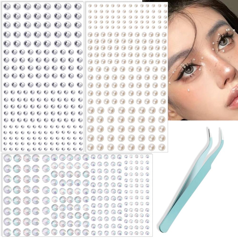 nooepc 660pcs gemas faciales de resina para maquillaje, ideal para destellos temporales