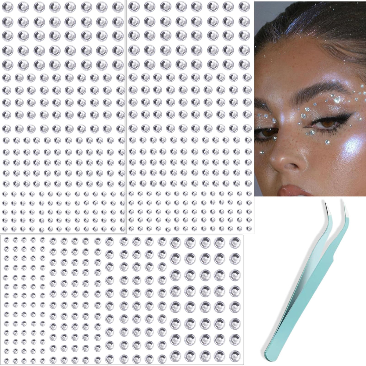 Gemas nooepc para rostro: conjunto de 660 piezas para maquillaje facial creativo.