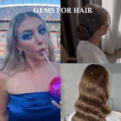 Joyas para ojos de NOOEPC con destellos para maquillaje llamativo.