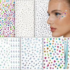 Piedras faciales autoadhesivas de NOOEPC para looks brillantes en festivales.