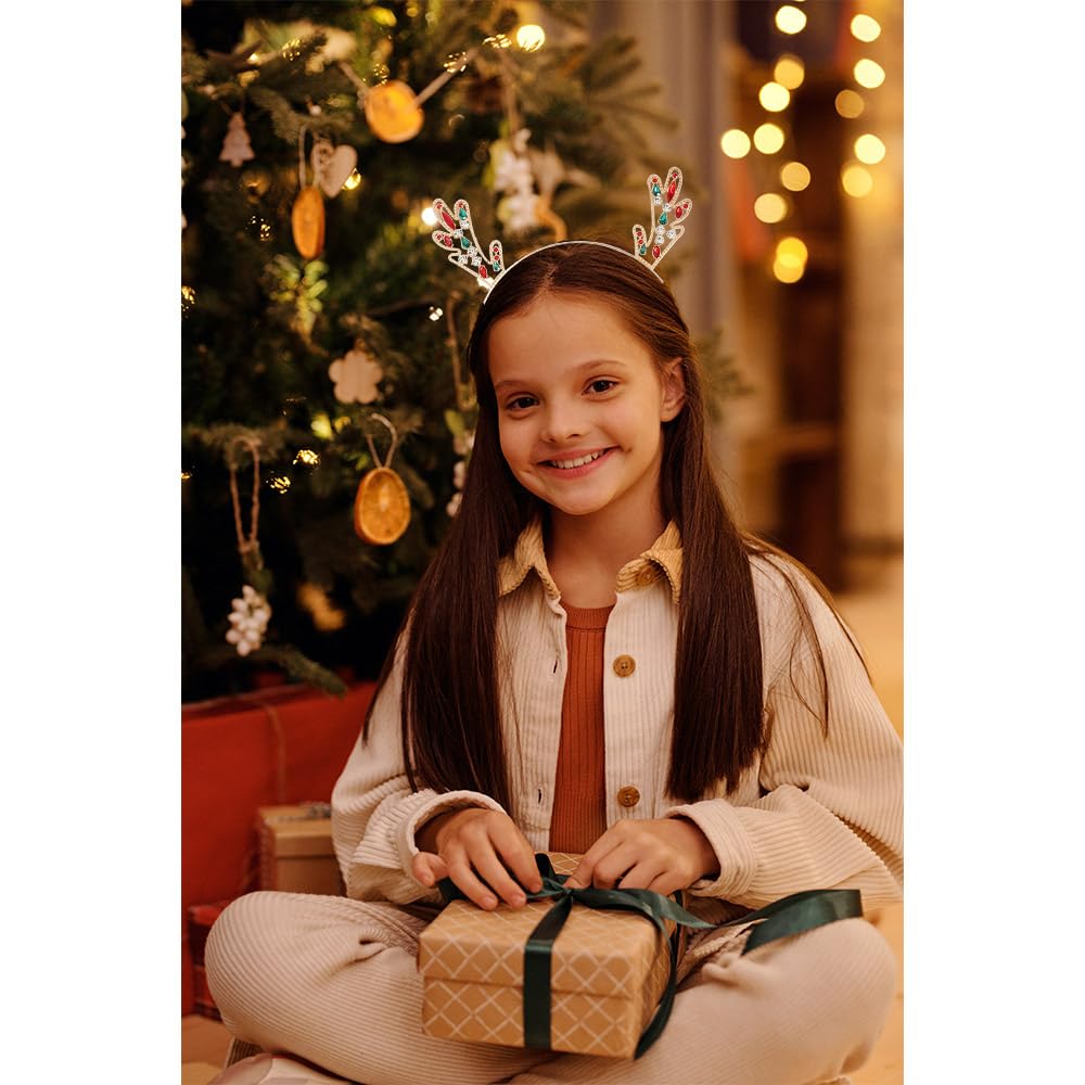 Diadema Noonhorse Reno Navidad dorada con ajuste elástico cómodo