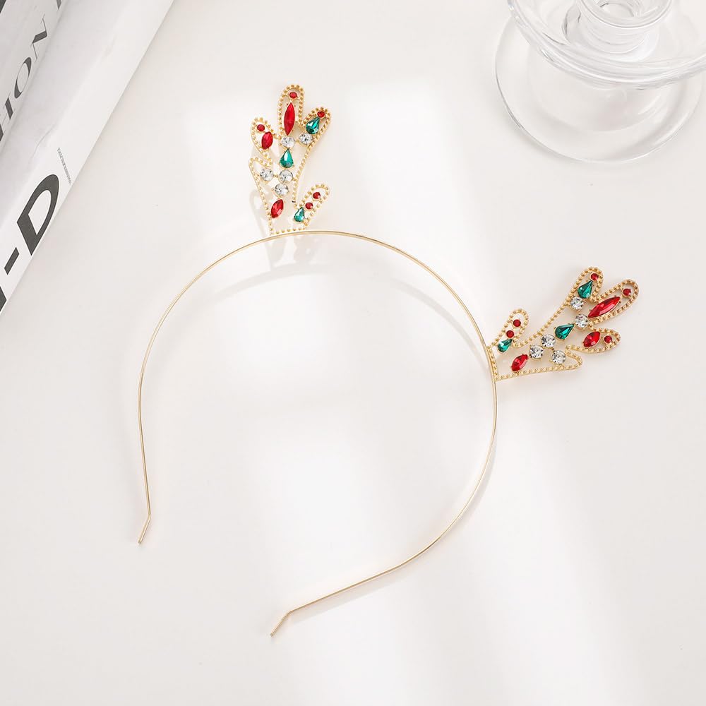 Diadema Noonhorse Reno Navidad dorada vista lateral para eventos