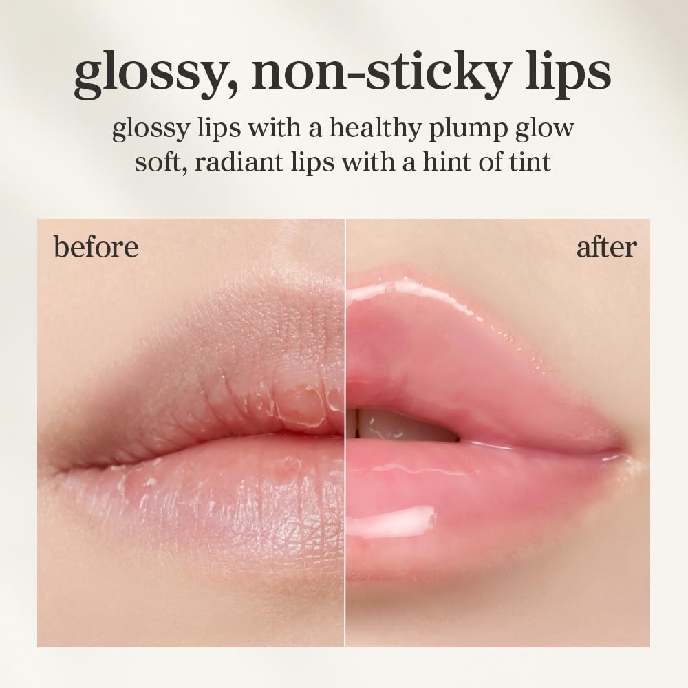 Textura luminosa de NOONI Applepeony deja brillo natural en labios.