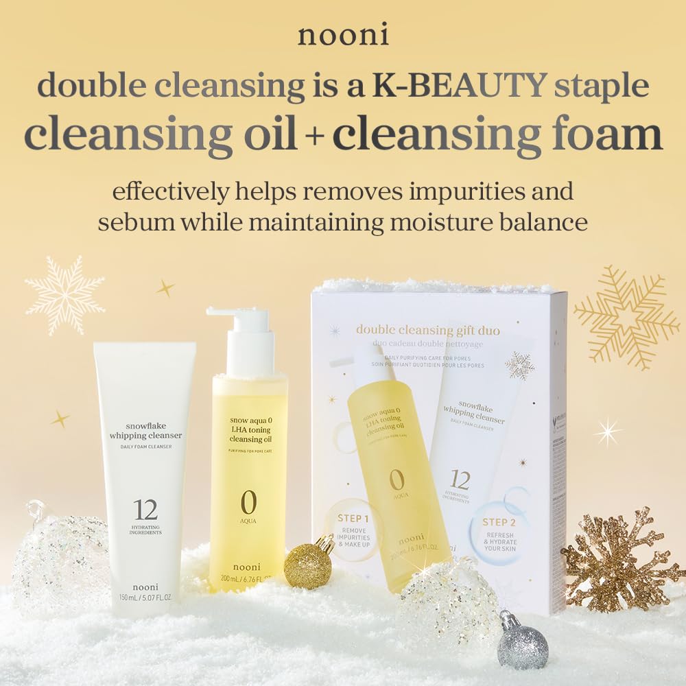 Nooni mousse-neige-flocon-nettoyante, purifie en profondeur et laisse la peau fraîche.
