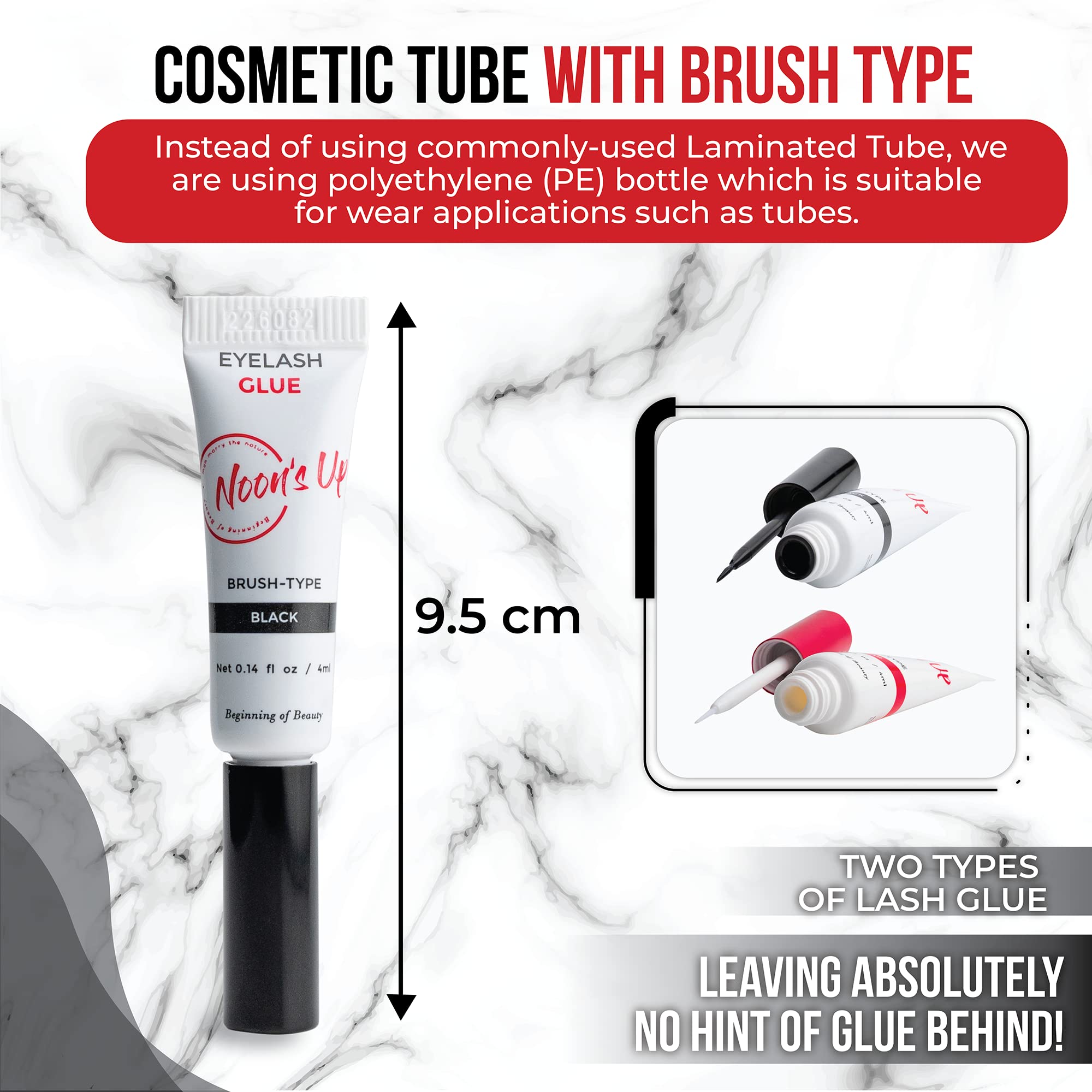 NOON'S UP tubo cosmético con aplicador, aplicación rápida y limpieza sin marcas.