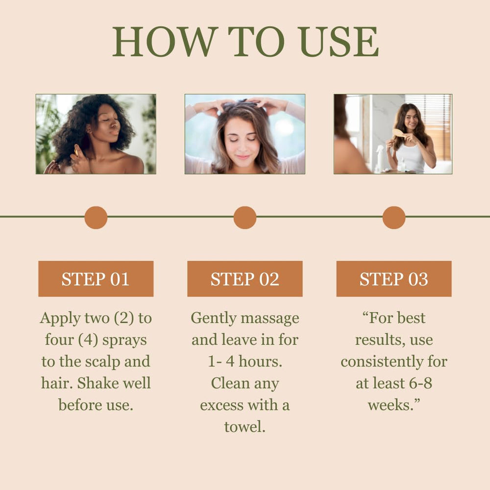 NOOR HAIR Wonder Growth Spray: résultats potentiels à soutenir grâce à une utilisation régulière.