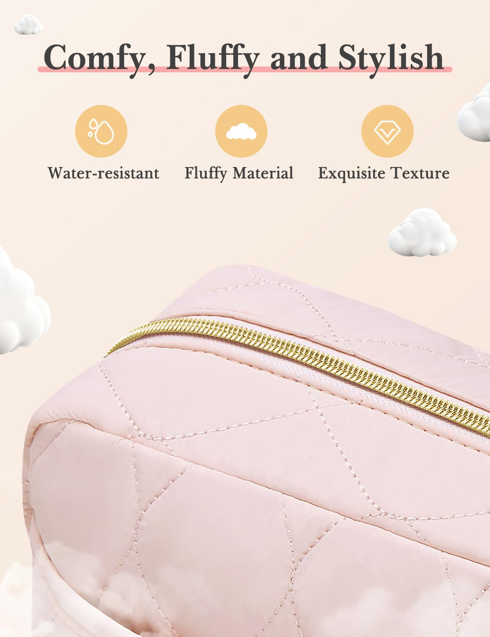 Noozion bolsa maquillaje viaje de nylon impermeable protege derrames