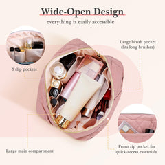 Noozion bolsa de maquillaje para viaje tacto suave y nylon resistente al agua