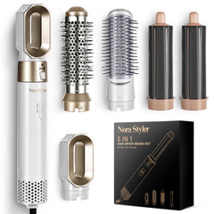 Nora Styler cinco-en-1 accesorios para peinados rápidos en casa.