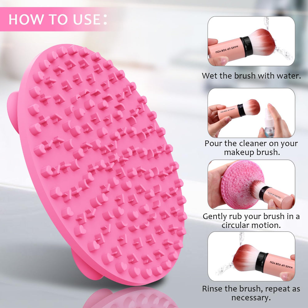 Norate almohadilla de limpieza para pinceles de maquillaje en silicona, facilita la eliminación de residuos.