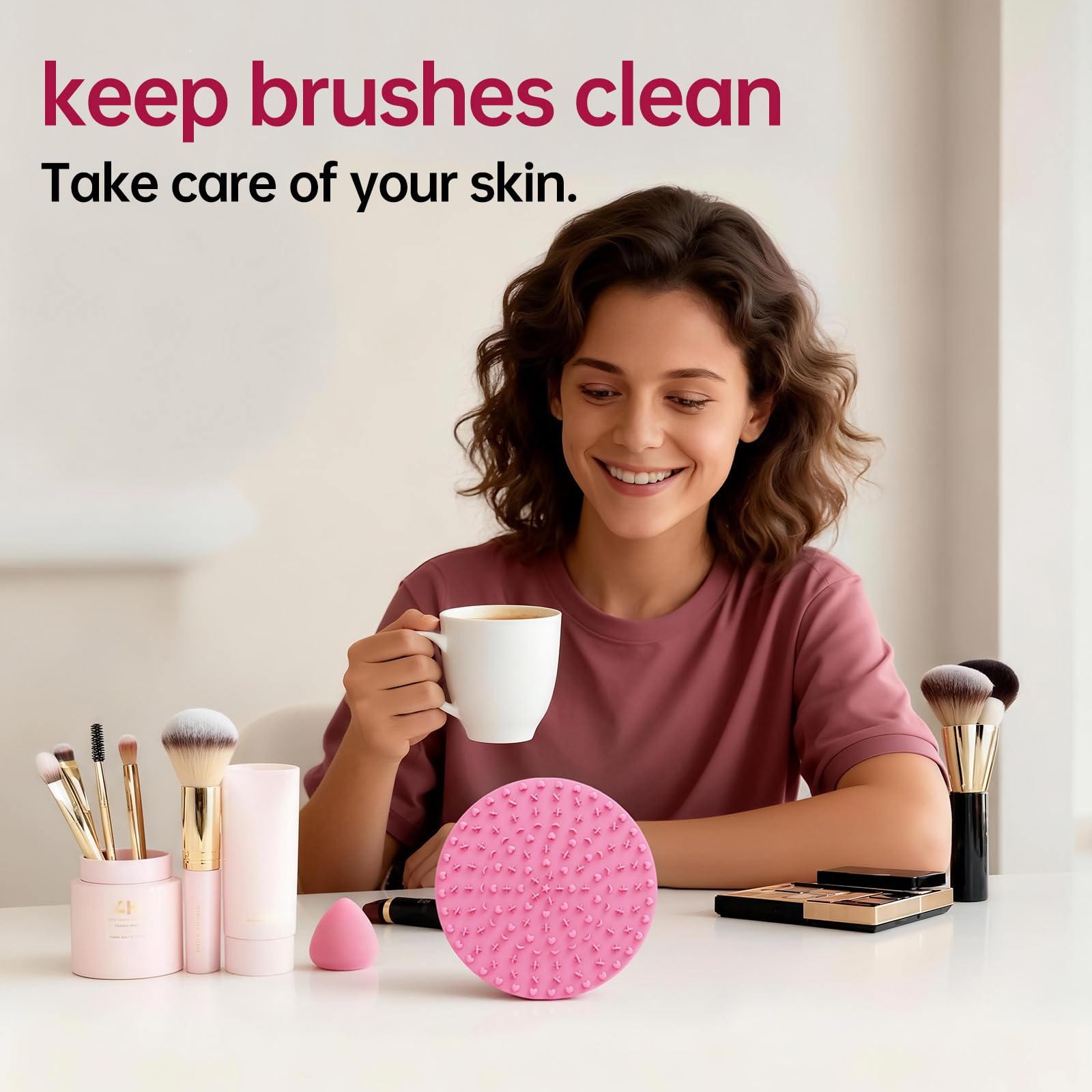 Norate limpieza profunda de pinceles de maquillaje con silicona suave.